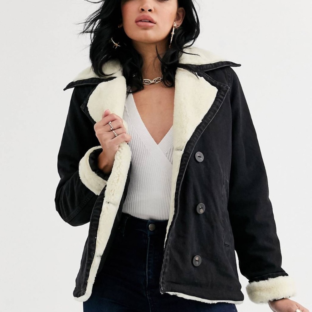 NWT ASOS DESIGN denim aviator jacket